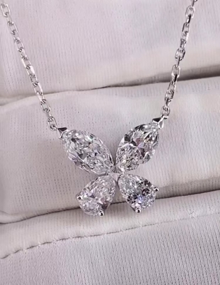 버터플라이 랩에서 만든 다이아몬드 Pendant 목걸이 Lab 다이아몬드 보석 설정 Pendant