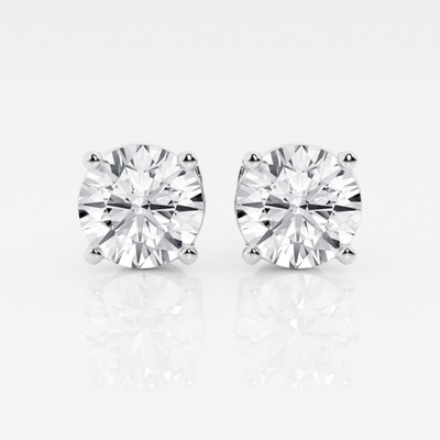 4 발톱 귀걸이 AU750 CVD DEF VS VVS 둥근 실험실에서 자란 합성 다이아몬드 IGI 인증