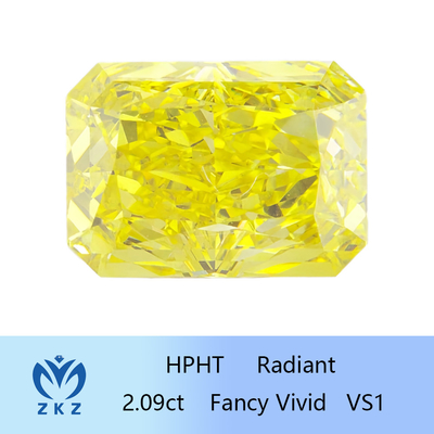 HPHT 공상적이 생생하 노랑색 다이아몬드 사람은 복사 삭감 2.09 ct IGI 증명되 만들었습니다