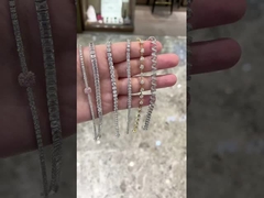 테니스 팔찌 화려한 모양 테니스 팔찌 실험실 자란 다이아몬드 팔찌 우아한 보석